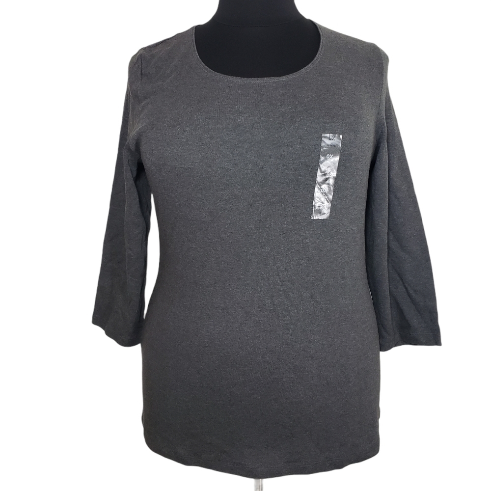 Karen Scott Women's Plus Size Scoop-Neck Top